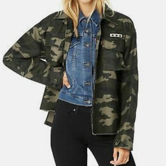 Levi's Jackets & Blazers - Levi’s Cotton Camo Printed Military Utility Trucker Jacket: Army Green/Tan